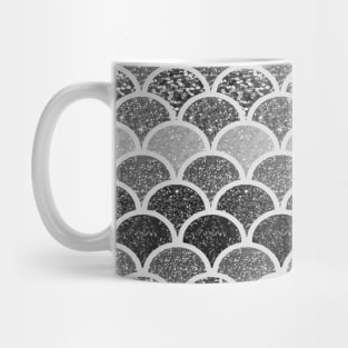 1980s modern preppy chic  black and white mermaid scale Mug